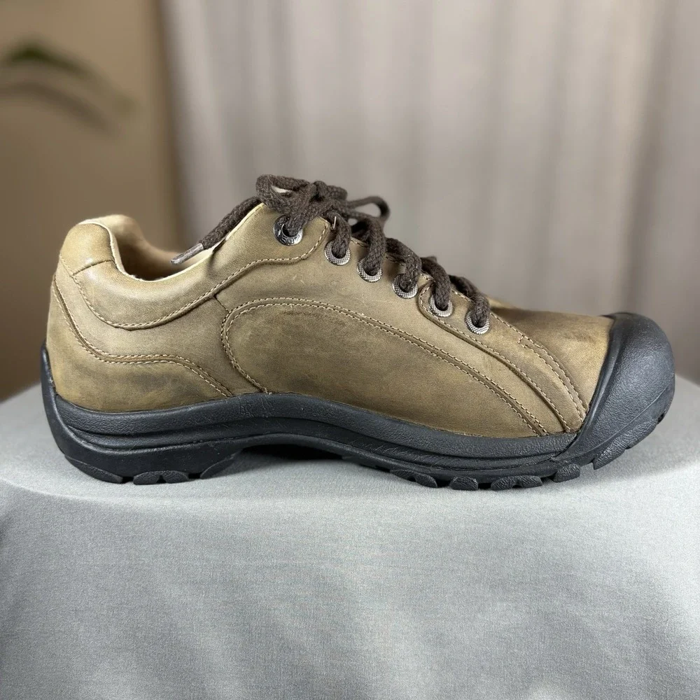 KEEN Presidio Classic Brown Leather Hiking Shoes Men's Size 9.5M, Rubber Soles